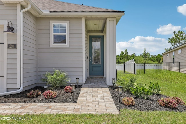 234 Thistleton Way, Saint Augustine, FL 32092 - view of exterior entry with a shingled roof