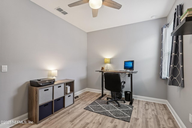 234 Thistleton Way, Saint Augustine, FL 32092 - office space featuring ceiling fan and light wood finished floors