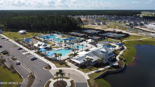 234 Thistleton Way, Saint Augustine, FL 32092 - bird's eye view of a pool and a forest