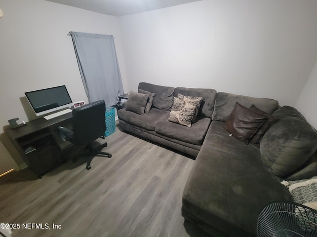 office featuring hardwood / wood-style floors