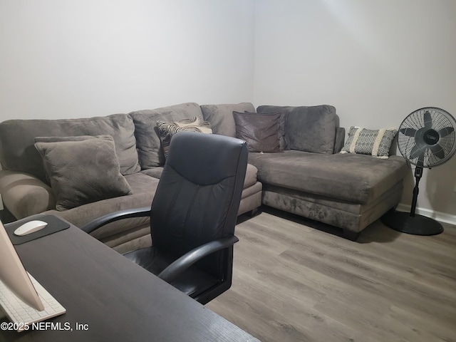 living room featuring light hardwood / wood-style floors