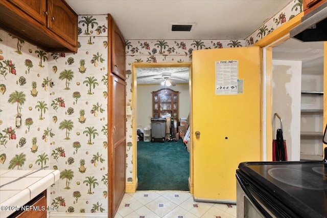 bathroom with ceiling fan