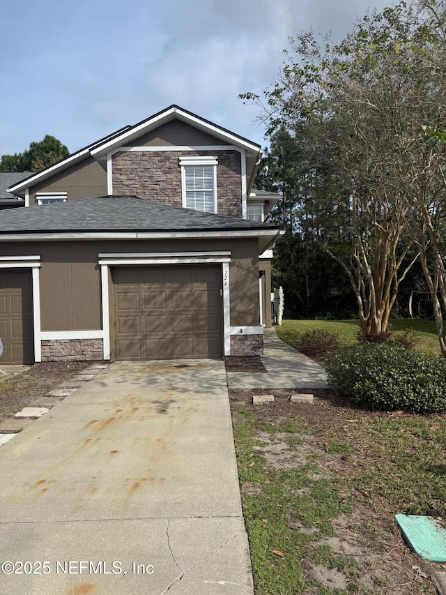 view of front property with a garage