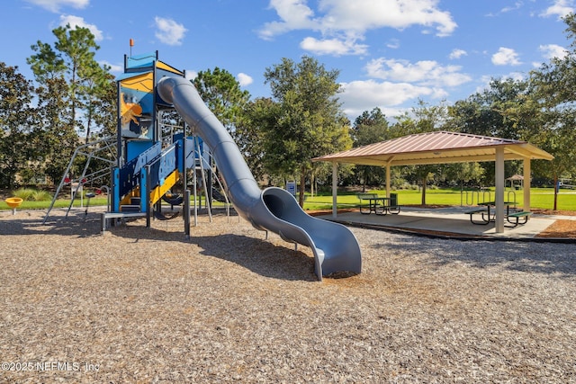 view of playground featuring a gazebo