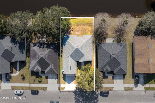 drone / aerial view with a residential view