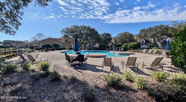 view of pool featuring a patio area