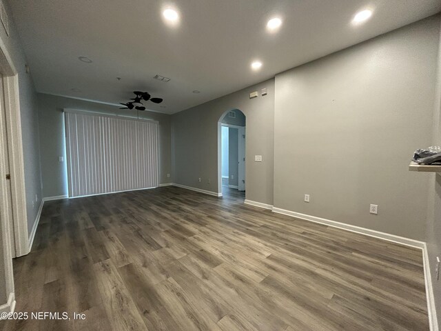 7801 Point Meadows Dr Unit 1101, Jacksonville, FL 32256 - spare room featuring dark hardwood / wood-style floors and ceiling fan
