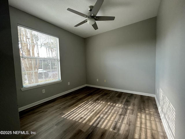7801 Point Meadows Dr Unit 1101, Jacksonville, FL 32256 - spare room with ceiling fan and dark hardwood / wood-style flooring
