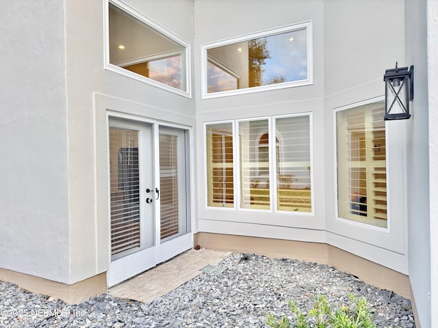 sunroom with french doors