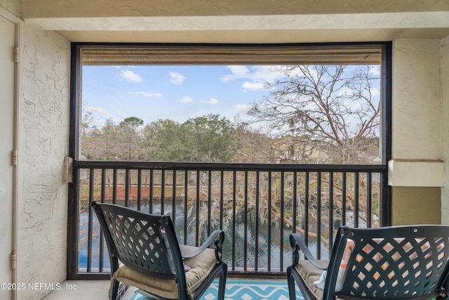 balcony with a water view