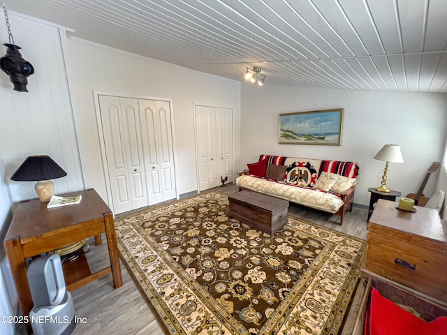 living room featuring hardwood / wood-style flooring