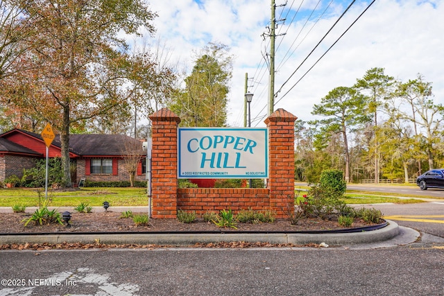 view of community sign