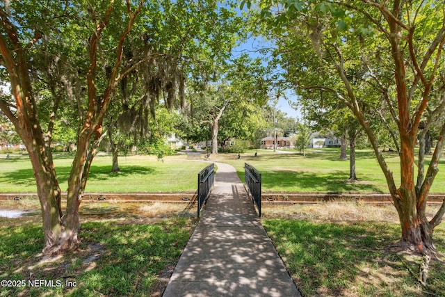 view of community with a yard