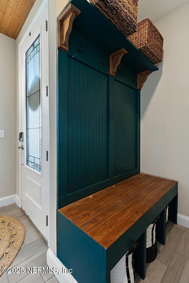 mudroom featuring hardwood / wood-style floors