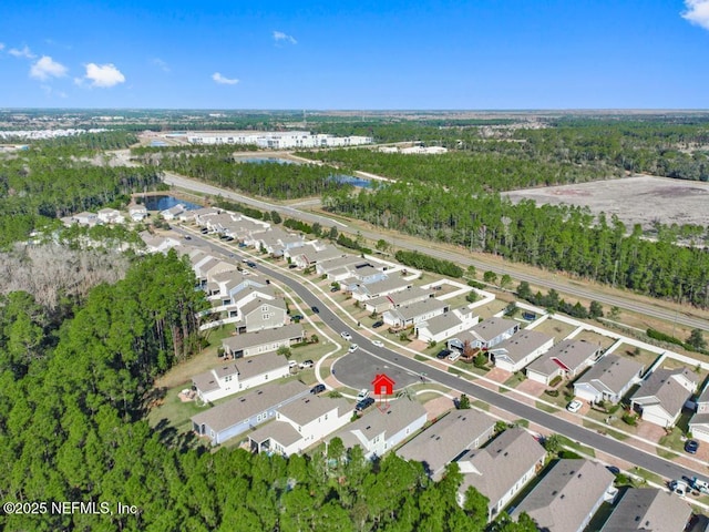 aerial view with a residential view