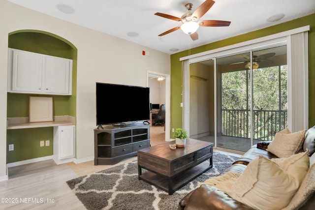 living room featuring light hardwood / wood-style flooring