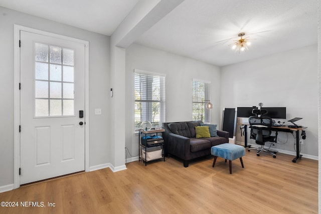 foyer featuring light hardwood / wood-style floors