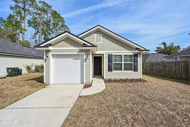 view of front of house with a garage