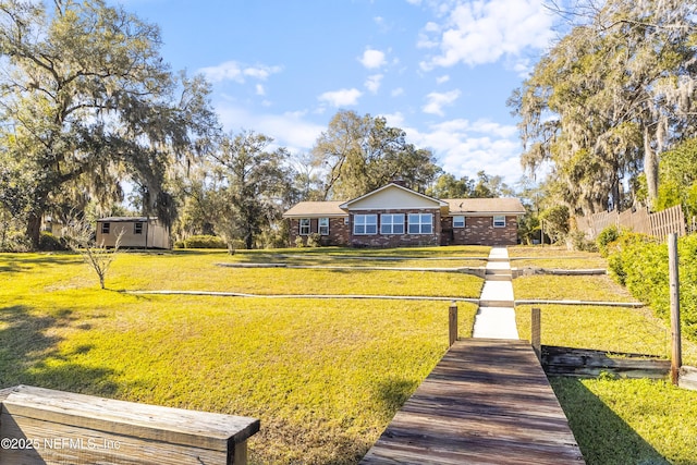 exterior space with a lawn