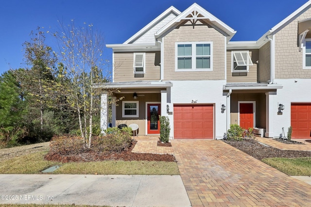 view of front of house with a garage