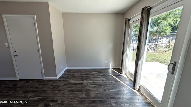 interior space featuring dark hardwood / wood-style floors