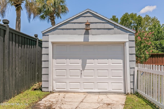 view of garage