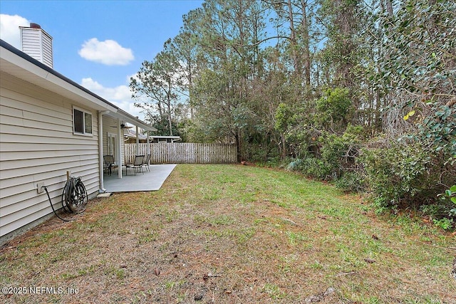 view of yard featuring a patio area