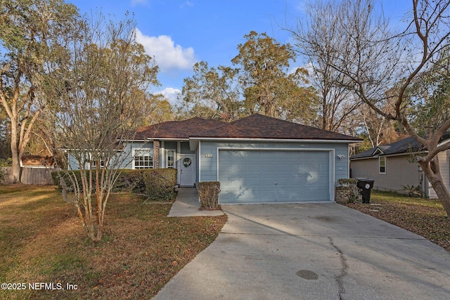 ranch-style home with a garage