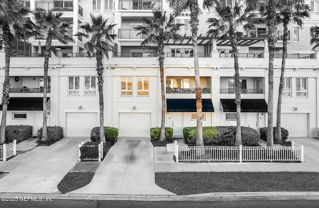 view of property featuring a garage