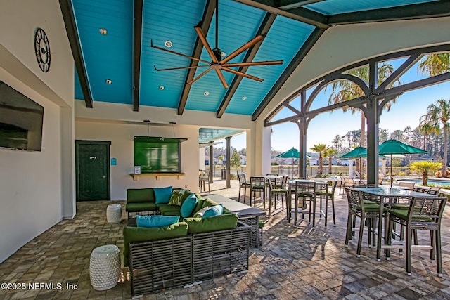 view of patio with outdoor lounge area