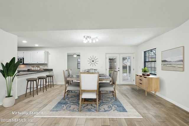 dining room featuring french doors