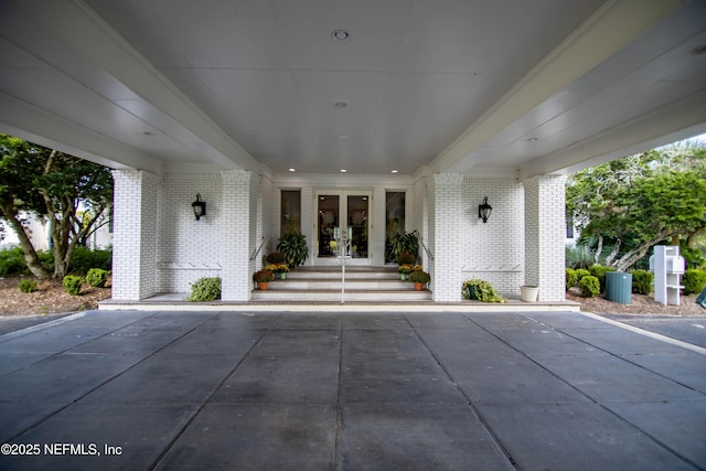 exterior space with french doors