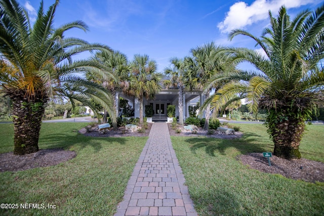 exterior space with a front yard