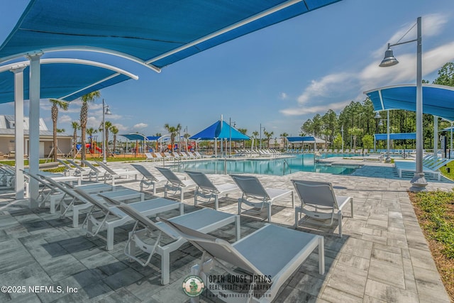 view of pool with a patio