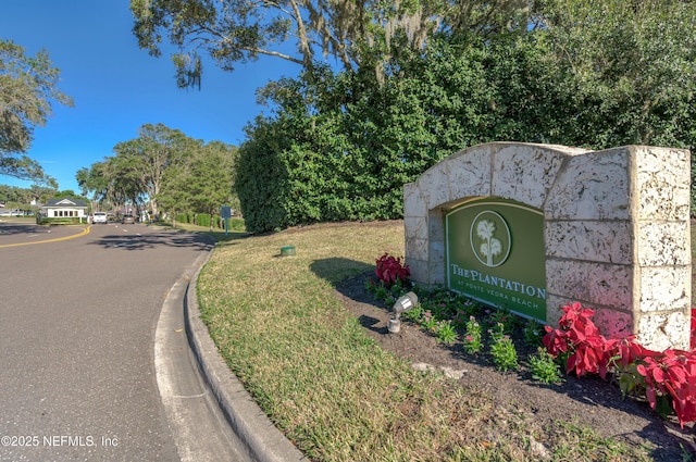 view of community sign