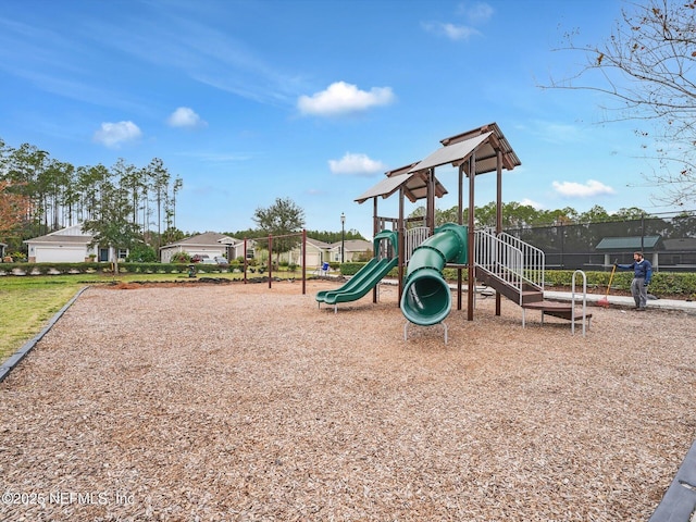 view of jungle gym