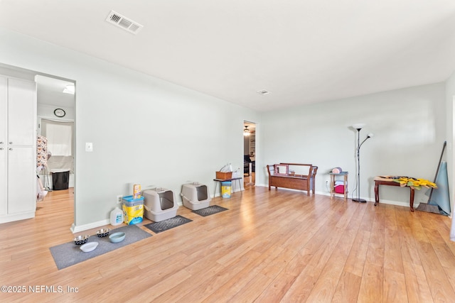 miscellaneous room featuring light hardwood / wood-style flooring