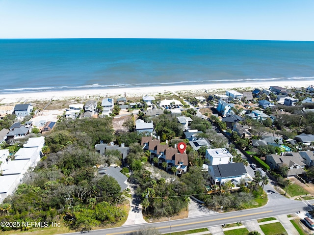 bird's eye view with a residential view and a water view