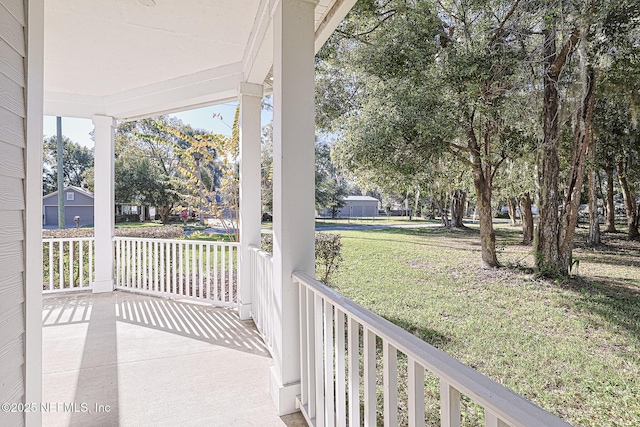 view of patio with a porch