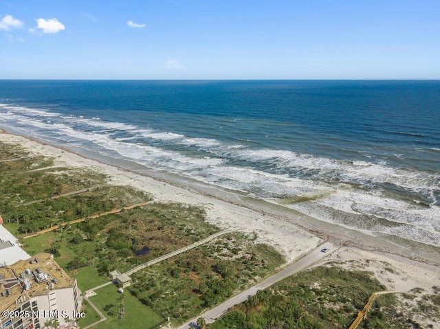 property view of water with a beach view