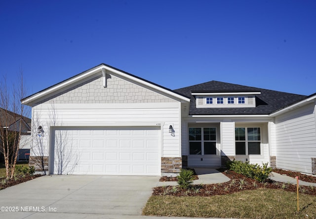 view of front of house with a garage