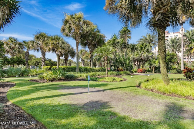 surrounding community featuring a yard