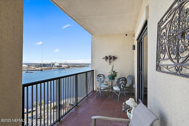 balcony with a water view