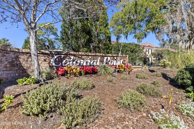 view of community sign