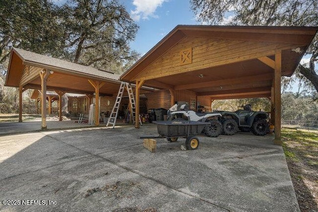 view of parking featuring a carport