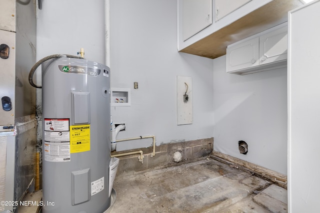 utility room with water heater