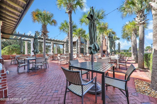 view of patio with a pergola