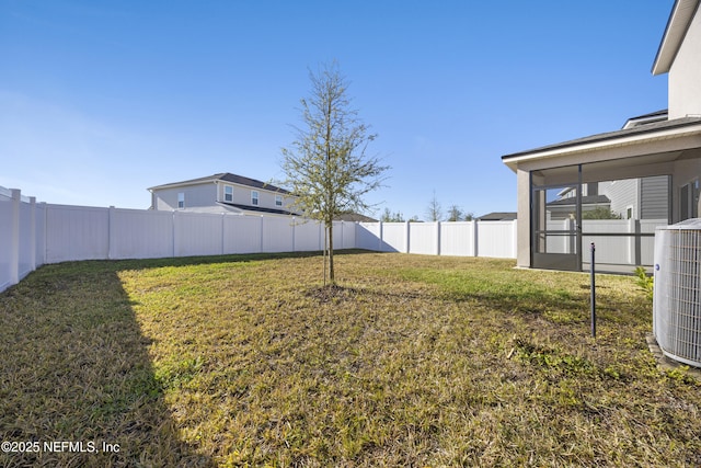 view of yard featuring cooling unit