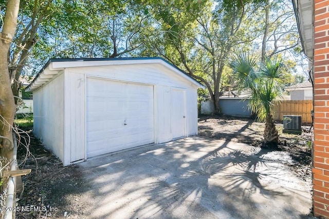 garage with cooling unit