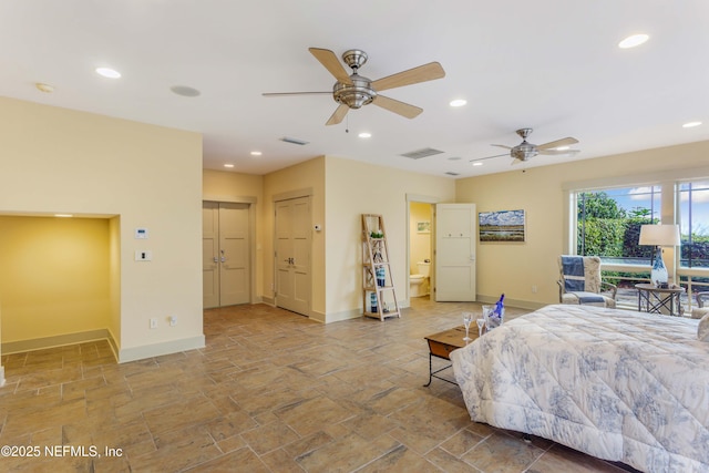 bedroom with ceiling fan